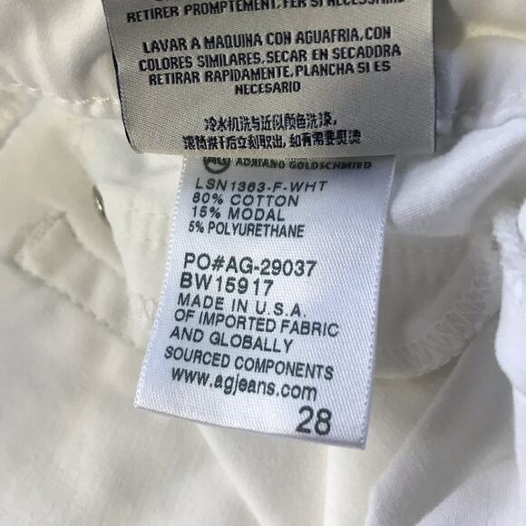 AG Adriano Goldschmied womens 28 white skinny jeans modal cotton blend soft - Picture 4 of 11